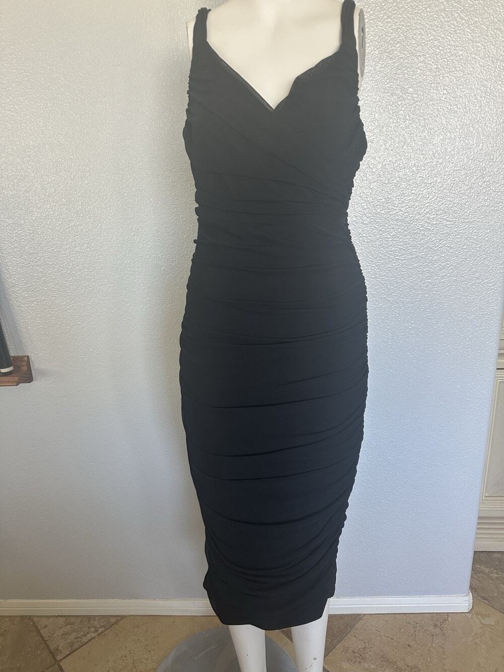 Black Body Sculpting Ruched Dress Size Large